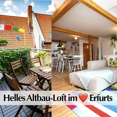 Helles 80M2 Maisonette-Loft Mit Balkon, Kingsize Bett, Smart-Tv, Etc Erfurt Exterior photo