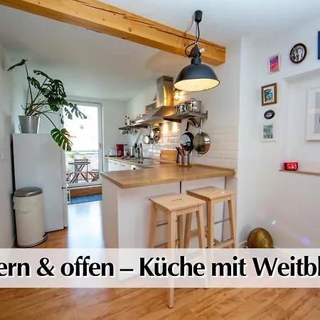 Helles 80M2 Maisonette-Loft Mit Balkon, Kingsize Bett, Smart-Tv, Etc Erfurt Exterior photo
