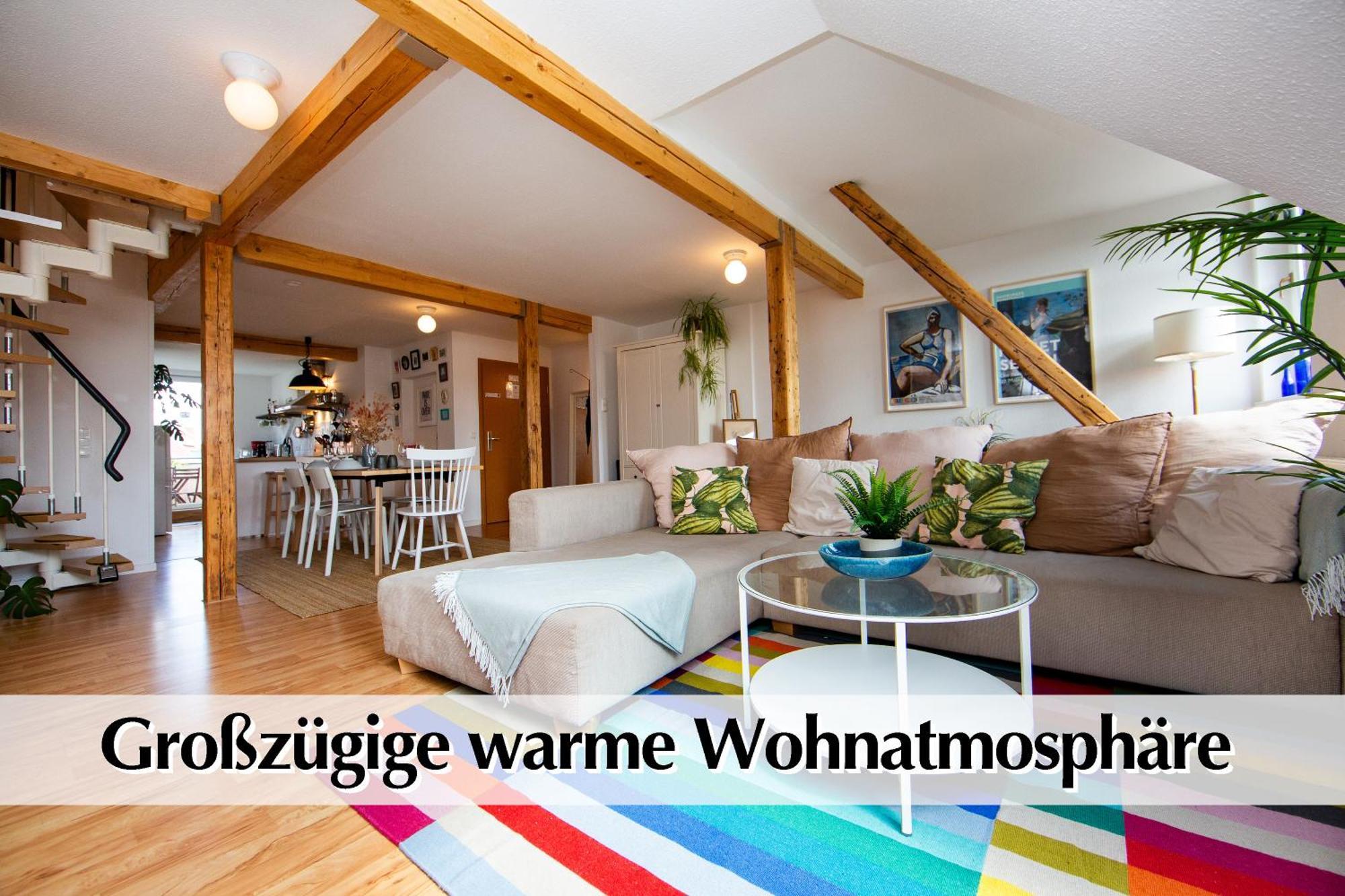 Helles 80m2 Maisonette-loft Mit Balkon, Kingsize Bett, Smart-tv, Etc *