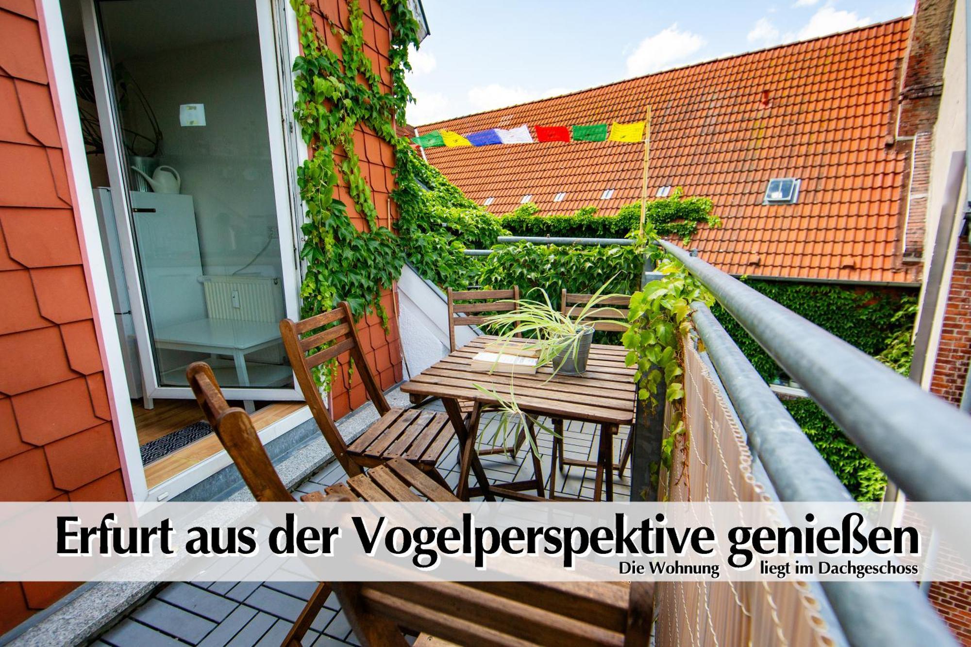 Helles 80m2 Maisonette-loft Mit Balkon, Kingsize Bett, Smart-tv, Etc * Erfurt
