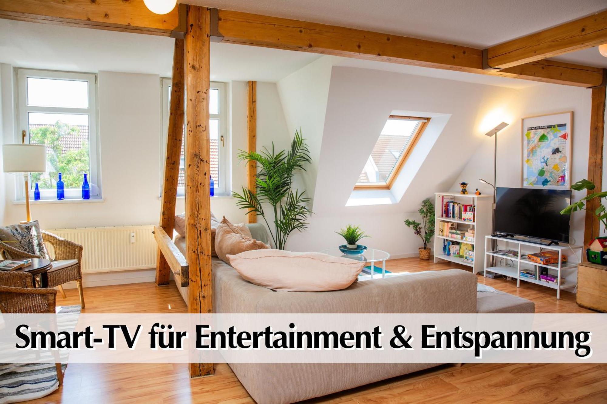 Apartment Helles 80m2 Maisonette-loft Mit Balkon, Kingsize Bett, Smart-tv, Etc