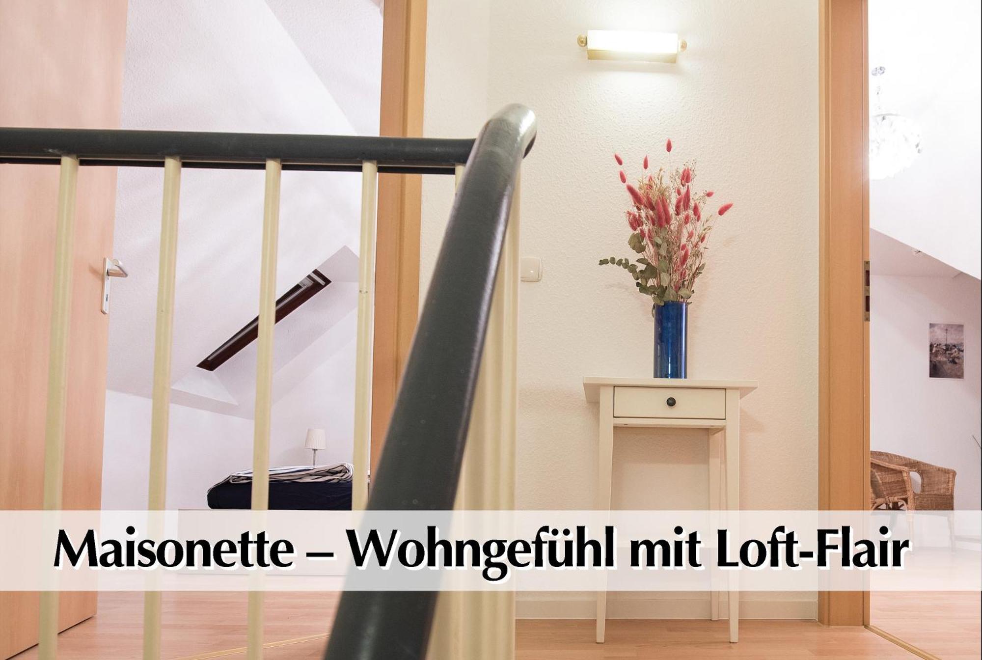 Helles 80m2 Maisonette-loft Mit Balkon, Kingsize Bett, Smart-tv, Etc Apartment *